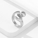 Stainless Steel Industrial Punk Ring Wrench Shape for Men and Women Silver