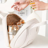 Travel Makeup Bag PU Leather Portable Toiletry Bag White