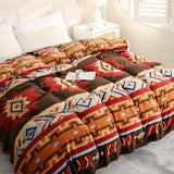 Aztec Geometry Travel  Throw Blanket Couch Bed Blanket Red