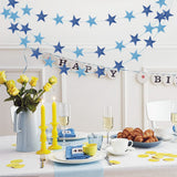 5 PCS 4m Thick Paper Star Garland Bunting Banners for Parties Weddings Blue