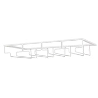4-Slot Wine Glass Rack Holder Hanging Under Cabinet Stemware Storage Hanger for Kitchen Bar White