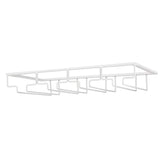 4-Slot Wine Glass Rack Holder Hanging Under Cabinet Stemware Storage Hanger for Kitchen Bar White