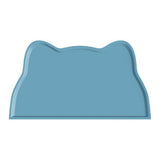 Non Slip Pet Feeding Mat Thick Silicone with Raised Edge Spill Guard Blue