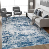Runner Rug Washable Rug Modern for Bedroom Living Room Bedside Floor Blue