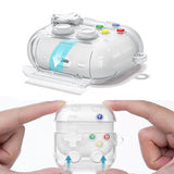 Case Cover for AirPods 4 Case Cover with Pressable Button Safety Lock & Phone Stand Clear White