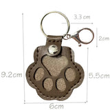 2PCS Pet Paw Shaped Key Chain – Pet Fur Storage and Memorial Gift Key Ring Brown