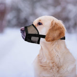 Dog Muzzle Air Mesh Adjustable Mouth Guard for Bark and Scavenging Prevention Black