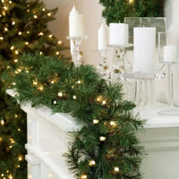 10M Christmas Garland with LED Lights Artificial Wreath Stairs Rattan Decoration Xmas String Light