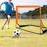 Portable Kids Soccer Goal Net Quick Set-up Training Equipment for Backyard Soccer Orange