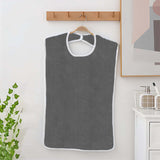 2 Pack Bibs for Men Women Washable Clothing Protector Bibs with Hook and Loop Closure for Meals Cooking Crafts Daily Activities Gray