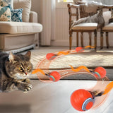 3-Tail Automatic Rolling Cat Toy Ball – Interactive Indoor Toy for Cats Orange