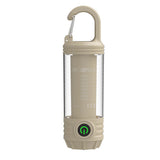LED Camping Keychain Light – Mini Lantern with Hook for Outdoor Use Khaki