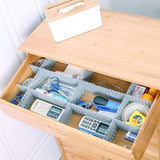 24Pcs Adjustable Clapboard Drawer Cabinet Divider Partition DIY Storage Organiser Blue