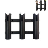 3-Tube Fishing Rod Holder Bracket Rack for Boats Garage and Cooler Black