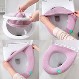 4Pcs Toilet Seat Cover Pads Washable Stretch Toilet Seat Cushion Cover with Handle for Home Bathroom Use
