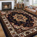 Vintage Persian Style Carpet Soft Area Rug Floor Mat for Bedroom Kitchen Entryway Living Room Brown