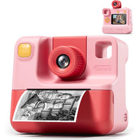 1080P Kids Instant Print Camera Digital Video Cameras with Print Papers and 32GB TF Card Pink