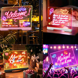 7 Light Modes Acrylic Writing Tablet Set Rechargeable LED Drawing Board with Adjustable Stand Black