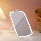 LED Makeup Mirror Touch Control USB Rechargeable Vanity Mirror with 3 Light Modes White
