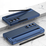 Shockproof Case For Samsung Z Fold 7 with Pen Holder Full Coverage Hinge Protection Blue