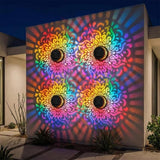 Solar Mandala Projection Wall Light Decorative for Yard Garden Post  Backyard Decor Style 3