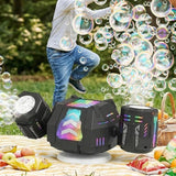 RGB LED Bubble Machine Rechargeable for Party Wedding Event Use Black