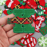 Embroidered Christmas Letter and Pattern Patches Iron On for Clothes Style 1