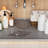 Under Sink Silicone Mat Raised Edge for Cabinet Floor Protection Gray