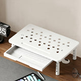 Computer Monitor Laptop Riser Desktop Organizer Space Saver Adjustable Height White