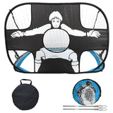 2-in-1 Portable Foldable Soccer Goal with Detachable Target - Blue