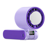 Rechargeable Handheld Portable Fan with Ice Cooler 100-Speed Control Purple