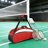 Badminton Racket Bag Holds 4-6 with Shoe Compartment Shoulder Strap Red