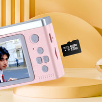 8X Zoom Digital Camera Point And Shoot Camera with 32GB Memory Card for Students Pink