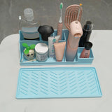 Bathroom Silicone Toothbrush Holder Stand Blue