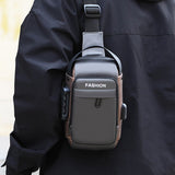 Anti-theft Crossbody Bag for Mern Password Sling Chest Pack with USB Port  Grey