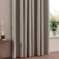 100% Blackout Curtain Panel with Black Liner – Heat & Light Blocking Khaki