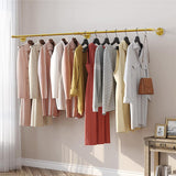 183cm Galvanized Steel Wall Mount Clothes Rack Heavy Duty Gold
