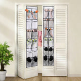 12-Pocket Hanging Shoe Organizer Over Door Rack Holder White