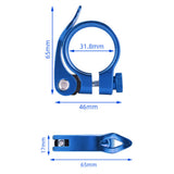 2PCS Bicycle Seat Clamp Alloy Quick Release Road Post MTB Bike Saddle Blue
