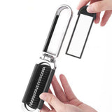 2Pcs Folding Brush with Mirror for Women Girls - Mini Hair Brush Silver Plated