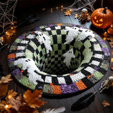 3D Halloween Area Rug Round Non Slip Soft for Bedroom Living Room Style 2