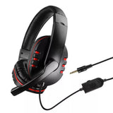 Wired Gaming Headset Head-Worn Headphone with Microphone for PS4 PS5 XBOX SWITCH Red