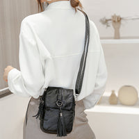 Women Mobile Phone Bag PU Leather Purse Wallet Shoulder Pouch Small Crossbody Bag Black