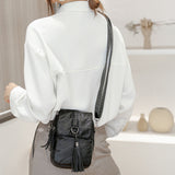 Women Mobile Phone Bag PU Leather Purse Wallet Shoulder Pouch Small Crossbody Bag Black