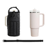 Water Bottle Holder Crossbody Bag with Strap Gym Accessories Black
