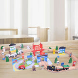 Wooden Train Set with Tracks – Expandable and Changeable for Girls and Boys 6 Years Old Style 2
