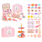 Kids Pretend Tea Party Set with Dessert & Carrying Case Style 2