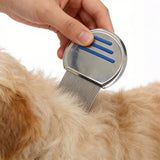 Stainless Steel Pet Flea Comb Fine Tooth Grooming Tool Blue