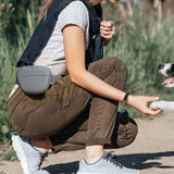 Upgrade Stronger Closure Dog Treat Pouch with Training Treat Bag Pouch Grey