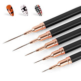 5PCS Nail Art Liner Brushes Set for Thin Lines & Fine Details Black